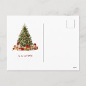 Classic Christmas Red Green Plaid 3 Photo シーズンポストカード (裏面)