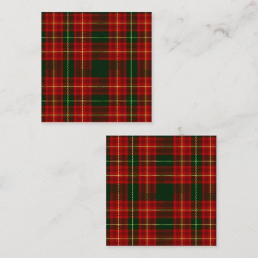 Classic Christmas Red Green Tartan Plaid Seamless  スクエア名刺 (正面/裏面)