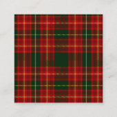 Classic Christmas Red Green Tartan Plaid Seamless スクエア名刺 (裏面)
