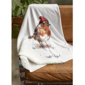 Classic Christmas Robin, custom シェルパブランケット