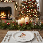 Classic Christmas Robin, custom  ペーパープレート