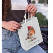 Classic Christmas Robin, custom  ミディアムペーパーバッグ