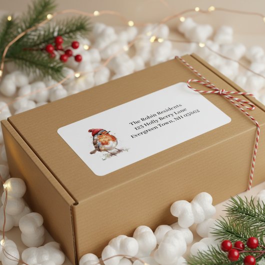 Classic Christmas Robin, custom ラベル