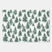 Classic Christmas Santa Sleigh Trees Red Bows ラッピングペーパーシート (正面)