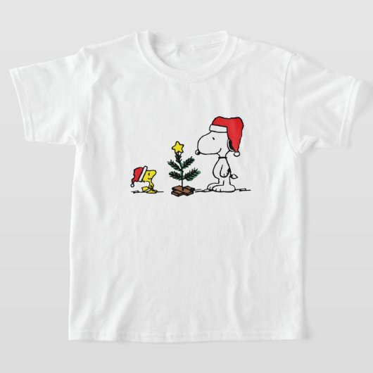 classic christmas snoopy and woodstock tシャツ (レイダウン)