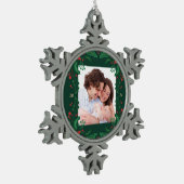 Classic Christmas Snowflake Ornament with Floram スノーフレークピューターオーナメント (左)