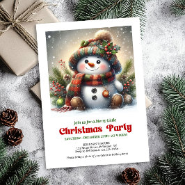 Classic Christmas snowman invite kids party DNL 招待状