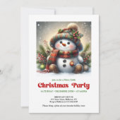 Classic Christmas snowman invite kids party DNL 招待状 (正面)