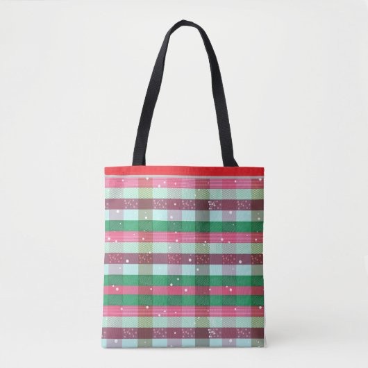 Classic Christmas Stripes Pattern トートバッグ (正面)