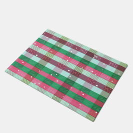Classic Christmas Stripes Pattern ドアマット