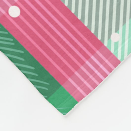 Classic Christmas Stripes Pattern フリースブランケット (角)