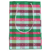 Classic Christmas Stripes Pattern ミディアムペーパーバッグ (正面)