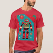 Classic Christmas Sweater Pattern Robot Tシャツ (正面)