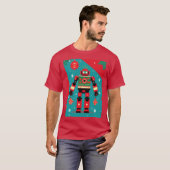 Classic Christmas Sweater Pattern Robot Tシャツ (正面フル)