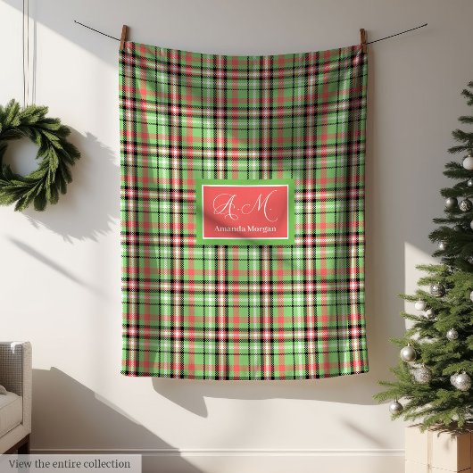 Classic Christmas Tartan Blanket Holiday Throw フリースブランケット