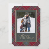 Classic Christmas Tartan Plaid Photo シーズンカード (正面)