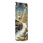 Classic Christmas Train Village Wonderland タンブラー (回転右)