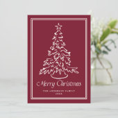 Classic Christmas Tree Cranberry Non-Photo シーズンカード (スタンド正面)