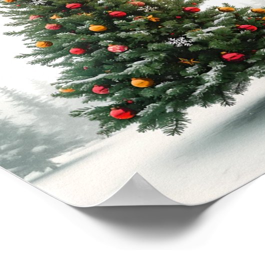 Classic Christmas Tree Holiday Poster ポスター (角)