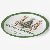 Classic Christmas Tree Personalized Paper Plates ペーパープレート (アングル)