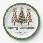 Classic Christmas Tree Personalized Paper Plates ペーパープレート (正面)