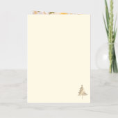 Classic Christmas Tree Seasons Greetings Gold Foil 箔グリーティングカード (裏面)