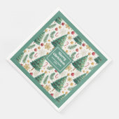 Classic Christmas Trees Candy Cane Party Napkins (コーナー)