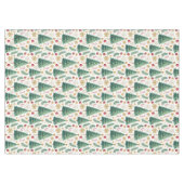 Classic Christmas trees gold and green tablecloth テーブルクロス (正面(横))