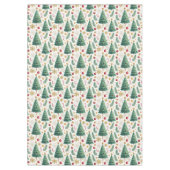 Classic Christmas trees gold and green tablecloth テーブルクロス (正面)