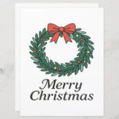 Classic Christmas Wreath – Minimalist Merry Christ (正面/裏面)