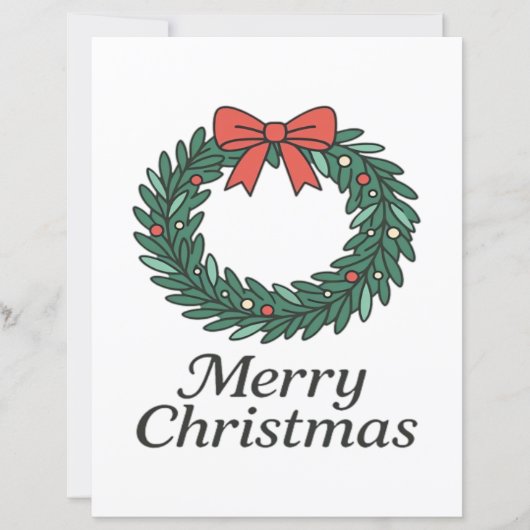Classic Christmas Wreath – Minimalist Merry Christ (正面)
