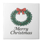 Classic Christmas Wreath – Minimalist Merry Christ タイル (正面)