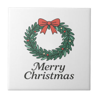 Classic Christmas Wreath – Minimalist Merry Christ タイル