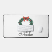 Classic Christmas Wreath – Minimalist Merry Christ デスクマット (キーボード&マウス)