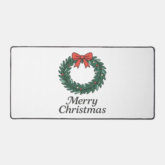 Classic Christmas Wreath – Minimalist Merry Christ デスクマット (正面)