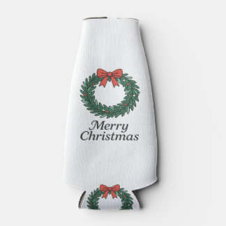 Classic Christmas Wreath – Minimalist Merry Christ ボトルクーラー