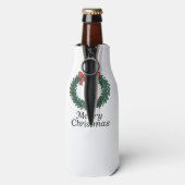 Classic Christmas Wreath – Minimalist Merry Christ ボトルクーラー (ボトル裏面)
