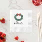 Classic Christmas Wreath – Minimalist Merry Christ 縁ありカクテルナプキン (インサイチュ)