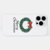 Classic Christmas Wreath – Minimalist Merry Christ iPhoneケース (裏面横)
