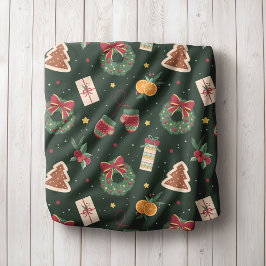 Classic Christmas Wreath & Mittens Fleece Blanket フリースブランケット