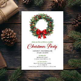 Classic Christmas Wreath Party Editable Invite 招待状