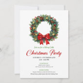 Classic Christmas Wreath Party Editable Invite 招待状 (正面)