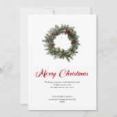 Classic Christmas Wreath with Holly Greeting Card シーズンカード (正面)