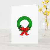Classic Christmas Wreath with Red Bow カード (黄色い花)