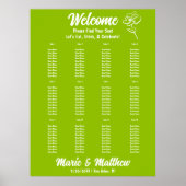 Classic Citrus Green Floral Wedding Seating Chart ポスター (正面)