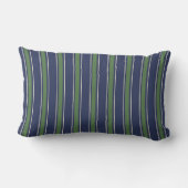 Classic Coastal Cabana Stripe Navy & Moss Green ランバークッション (裏面)