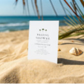 Classic Coastal Minimal Palm Tree Bridal Shower 招待状