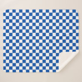 Classic cobalt blue checkerboard シェルパブランケット (正面(横))