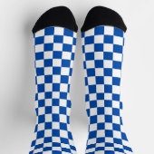 Classic cobalt blue checkerboard ソックス (上部)