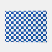 Classic cobalt blue checkerboard ドアマット (正面)